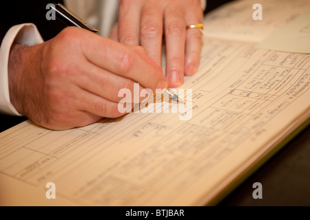 Nozze di firma Foto Stock