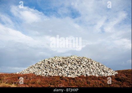 Barpa Langass Chambered Cairn, North Uist, Ebridi Esterne, Scozia Foto Stock