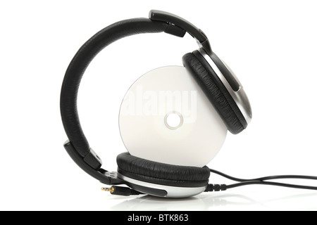 Cuffie con compact disc Foto Stock