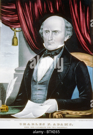 Charles F. Adams: sporco libero candidato per il Vice Presidente. Charles Francis Adams (1807-1886) iscritte politica e ma non è riuscito a diventare la terza generazione della sua famiglia ad essere eletto presidente. 1848. Foto Stock