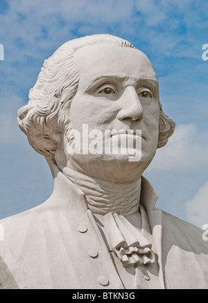 George Washington (primo Presidente degli STATI UNITI D'AMERICA) su 'Mount Rush Hour' dallo scultore David Adickes, Houston, Texas, Stati Uniti d'America Foto Stock