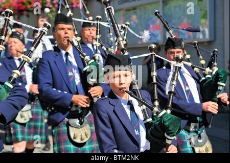 Banda di cornamuse Foto Stock