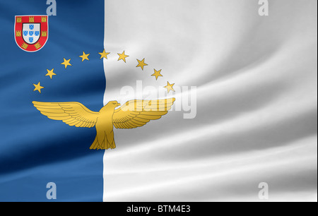 Alta risoluzione bandiera delle Azzorre Foto Stock