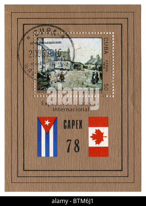 CUBA - circa 1978: un timbro stampato in Cuba mostra la vernice di G.H. Russel 'Niven Galles' circa 1978. Foto Stock