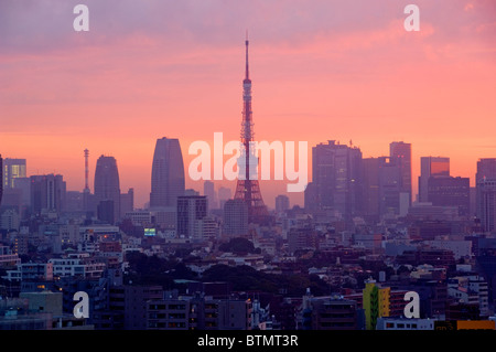 Tramonto su Tokio, Giappone Foto Stock