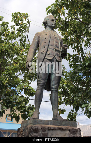 La Captain Cook statua Waimea Kaua'i HI Foto Stock