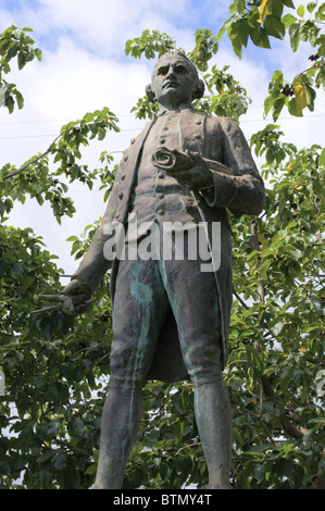 La Captain Cook statua Waimea Kaua'i HI Foto Stock