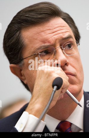 Attore comico e Stephen Colbert testimonia davanti al Congresso. Foto Stock