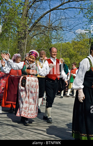 Norwegian festa nazionale a Skansen (Svezia) Foto Stock