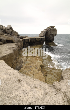 Il pulpito Rock al Portland Bill in Dorset Foto Stock