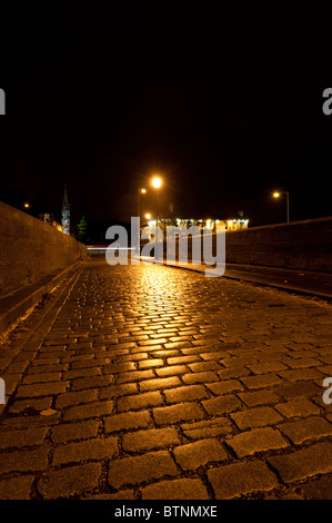 Strada di ciottoli in Preston Lancashire Foto Stock