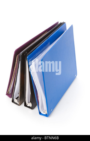 Le cartelle di file, Ring Binder con sfondo bianco Foto Stock