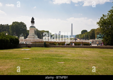 Washington DC - Settembre 2009 - Ulysses S. Grant Memorial e il Monumento a Washington a Washington DC Foto Stock