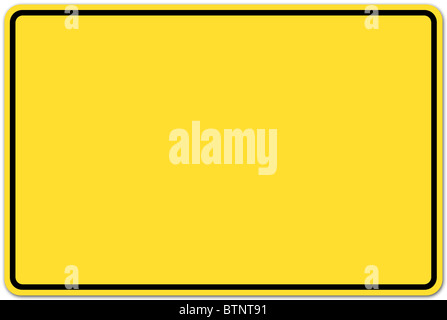 Città tedesca segno; giallo, nero; bianco Foto Stock