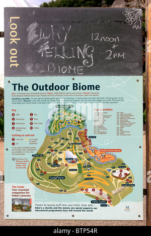 Mappa dell'outdoor Biome all'Eden Project St. Austell Cornwall Foto Stock