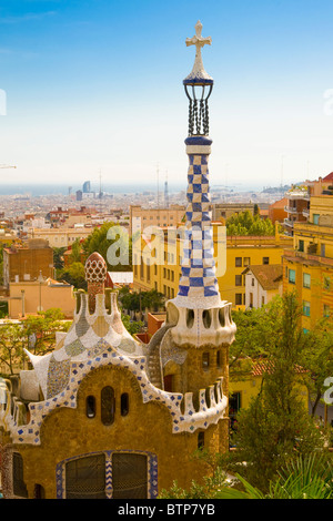 Parc Guell di Antoni Gaudi, Barcellona, Spagna Foto Stock