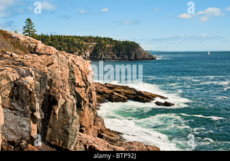Il paesaggio costiero, Ocean Drive, Acadia NP, Maine, Stati Uniti d'America Foto Stock