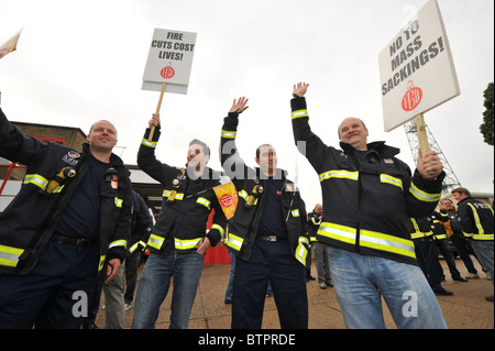 Fire fighter in sciopero Foto Stock