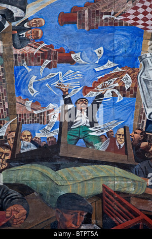 Londra, Shadwell una sezione della battaglia di Cable Street murale di Ottobre 2010 Foto Stock