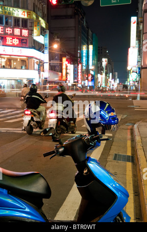 Asia, Taiwan, Taipei, notte Foto Stock