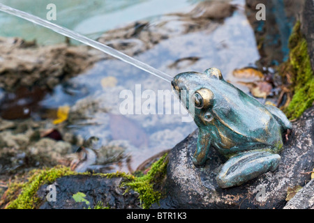 Ottone fontana rana a Mandello del Lario Italia Foto Stock