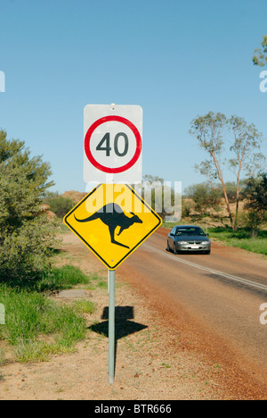 Australia, canguro cartello stradale Foto Stock