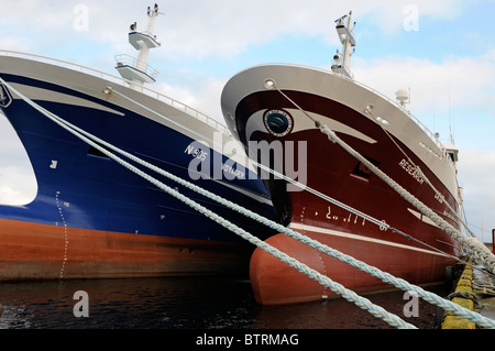 Alcune delle Shetland pelagiche la flotta di pesca legato fino a Lerwick Shetland Foto Stock