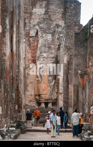 Testa di Buddha in Lankatilaka, Polonnaruwa, Sri Lanka Foto Stock