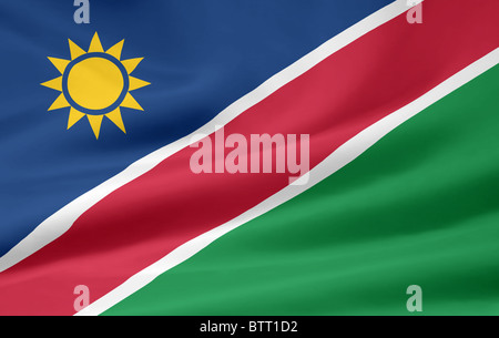 Alta risoluzione bandiera della Namibia Foto Stock
