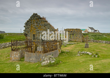 Le rovine di Mor Teampull notevole collezione di chiese e cappelle, Howmore Sud Uist. La Scozia. SCO 6969 Foto Stock