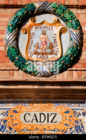 Plaza de Espana siviglia Spagna Andalusia Cadiz Hercules Foto Stock