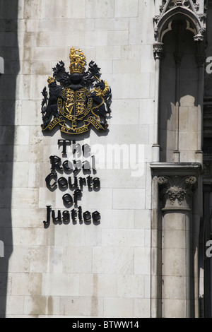 ROYAL Courts of Justice segno Londra Inghilterra Londra Inghilterra Londra Inghilterra 21 Maggio 2010 Foto Stock