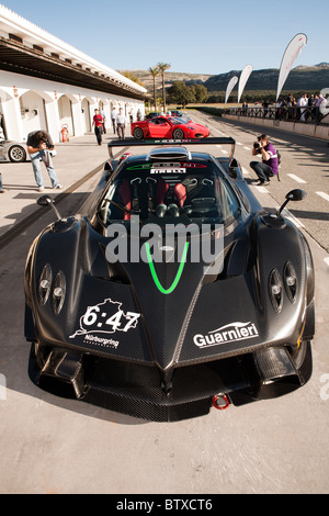 Pagani Zonda R, Guarnieri, auto sportiva, Via giorno alla Ascari Resort, Spagna, 06/11/2010. Foto Stock