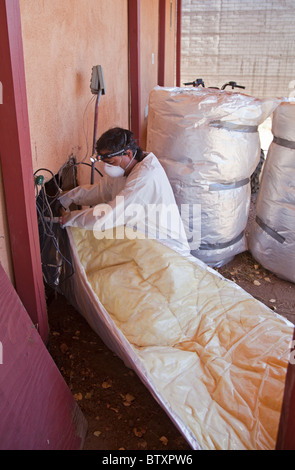 Gruppo di veterani non Weatherization per famiglia Low-Income Foto Stock