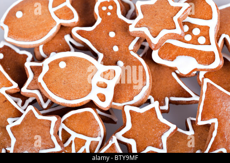 Fatte a mano gingerbread cookie, diversi pezzi Foto Stock