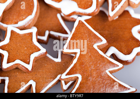 Fatte a mano gingerbread cookie, diversi pezzi Foto Stock