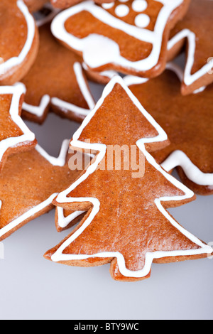 Fatte a mano gingerbread cookie, diversi pezzi Foto Stock