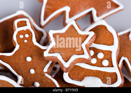 Fatte a mano gingerbread cookie, diversi pezzi Foto Stock