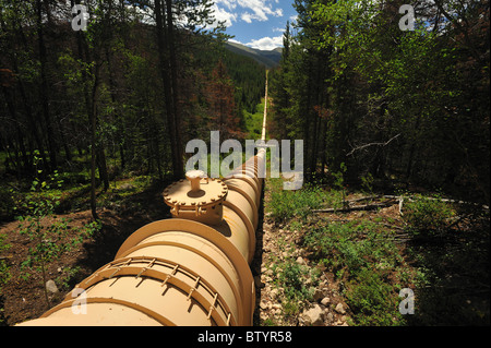 Deviazione di acqua pipeline, Fraser, Colorado Foto Stock