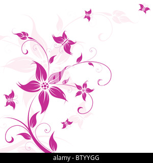 Abstract sfondo con fiori e butterfly per il tuo design Foto Stock