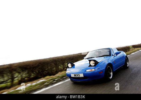 1991, blu, Mazda Eunos Roadster, Mazda MX-5 auto sportiva. Foto Stock