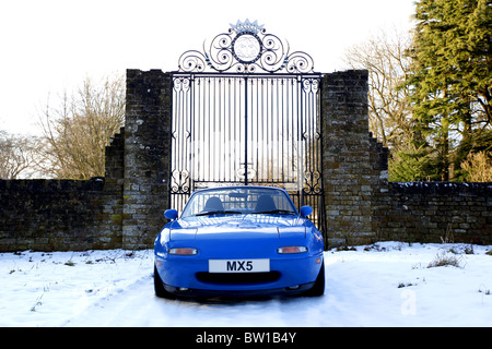 1991, blu, Mazda Eunos Roadster, Mazda MX-5 auto sportiva. Foto Stock