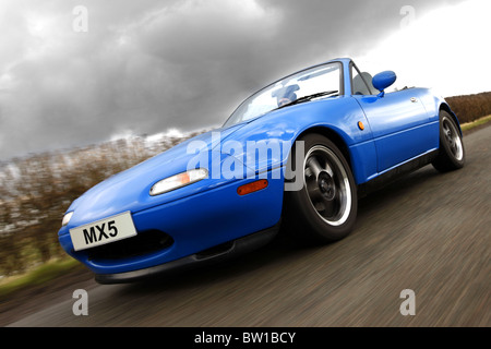 1991, blu, Mazda Eunos Roadster, Mazda MX-5 auto sportiva. Foto Stock