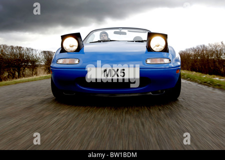 1991, blu, Mazda Eunos Roadster, Mazda MX-5 auto sportiva. Foto Stock