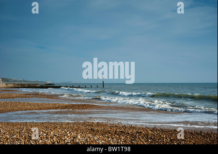 Marea a Bournemouth Beach, Dorset, Regno Unito Foto Stock