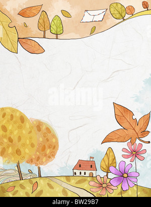 Autunno in aria illustraion Foto Stock