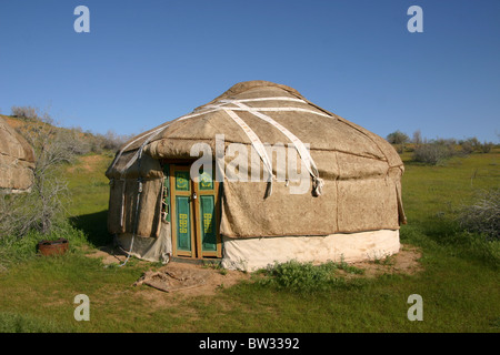 Un tradizionale yurt in Yangikasan, Uzbekistan Foto Stock