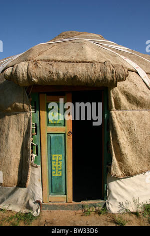 Un tradizionale yurt in Yangikasan, Uzbekistan Foto Stock