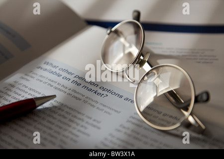 Pianificazione previdenziale Foto Stock