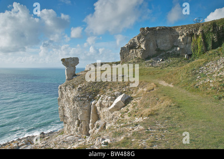 Cavatori del rock formazione presso San Alban testa del Dorset Foto Stock